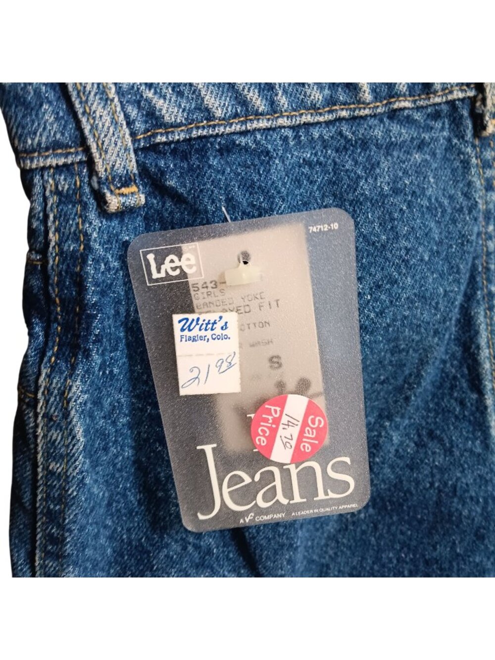 New Vintage Girls Jeans 12 23x27 Lee Banded Yoke Relaxed Fit Pepper Wash USA 80s